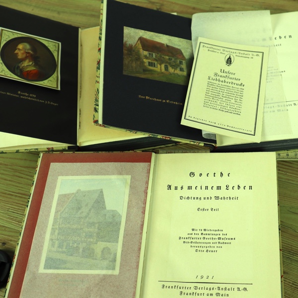 4 Bände Bücher Goethe aus meinem Leben 1921 Frankfurt am Main