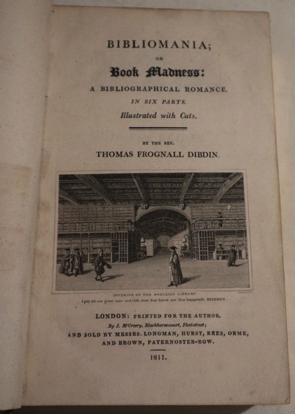 Bibliomania or Book of Madness Buch antik London 1811