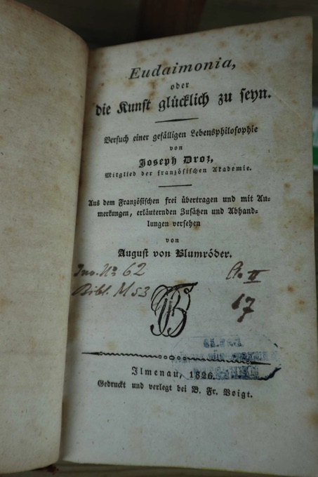 Buch antik Droz Blumenröder Eudaimonia Voigt Ilmenau 1826