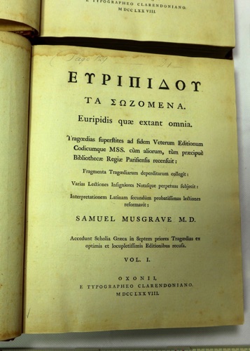Euripidis Tragediae Euripidis quae extant omnia ex libris Duke of Portland 1778 4 Bände