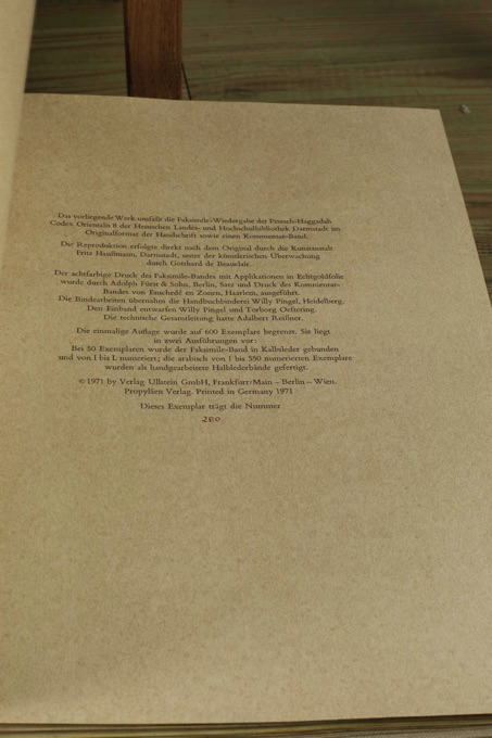 Faksimile die Darmstädter Pessach Haggadah 2 Bände Schuber Propyläen Verlag 1971