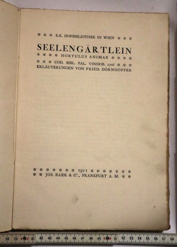 Seelengärtlein Erläuterungen Dörnhöffer 1911