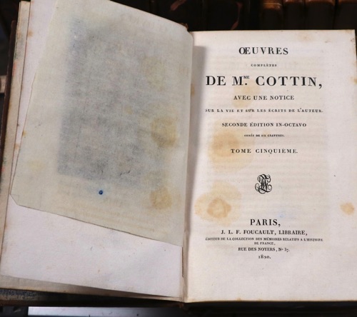 oeuvres de madame cottin 5 Bände Paris 1820 Bücher
