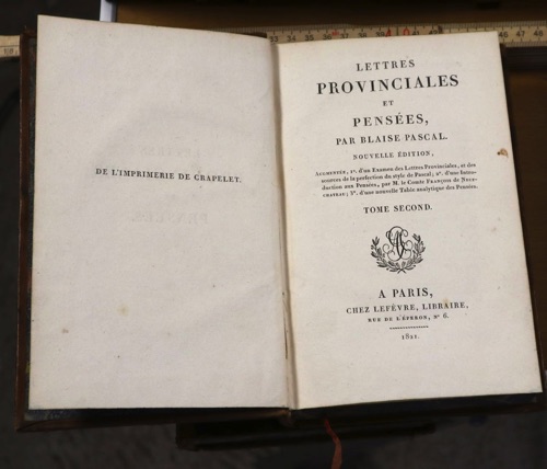 pascal lettres provinciales 2 Bände Bücher