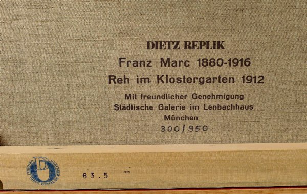 Dietz Gemälde Replik Marc Klostergarten 950