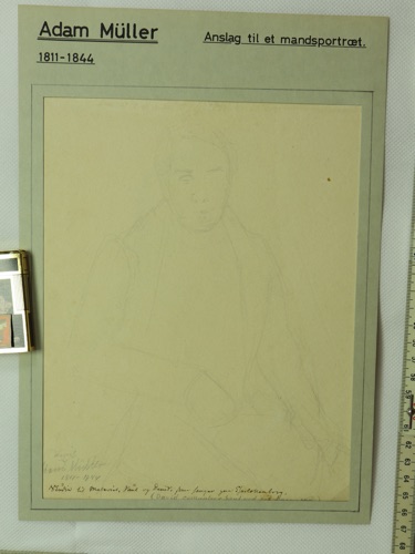 Adam August Müller Zeichnung antik 1837 Portrait