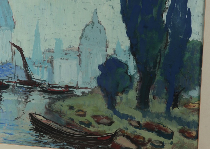 Adolf Kammermeier Gouache Gemälde Rom Venedig 1961