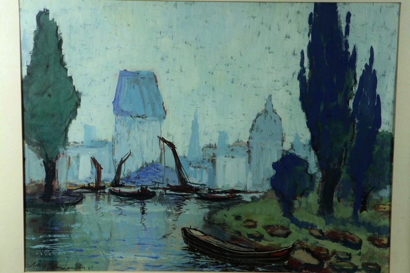 Adolf Kammermeier Gouache Gemälde Rom Venedig 1961
