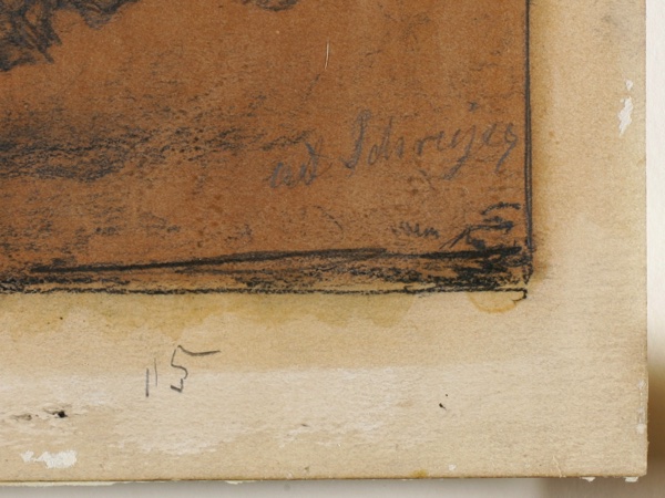 Adolf Schreyer Zeichnung Studie antik Beduinen Reiter