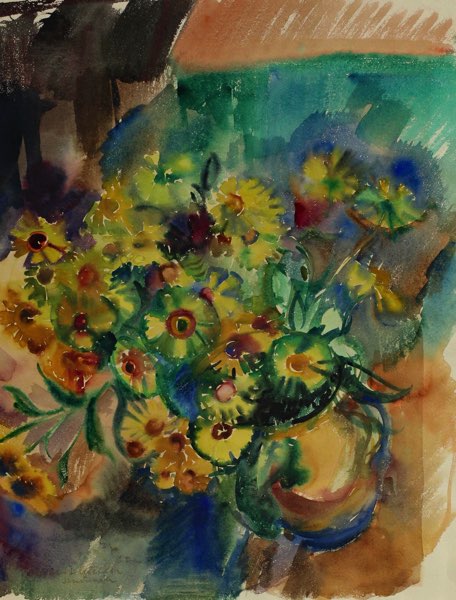 Albert Müller Aquarell Blumen München