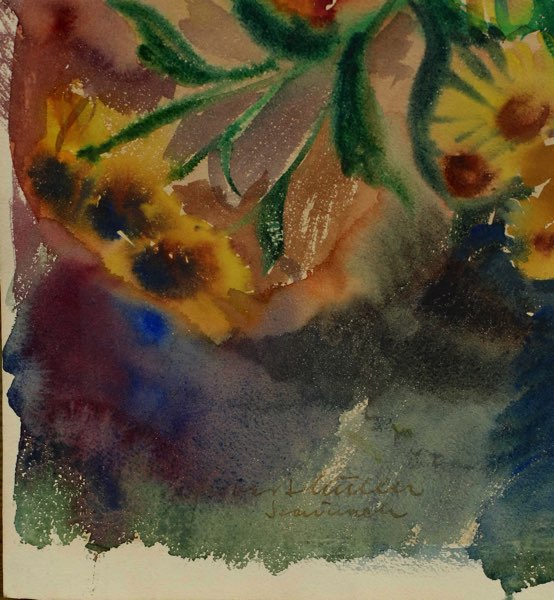 Albert Müller Aquarell Blumen München