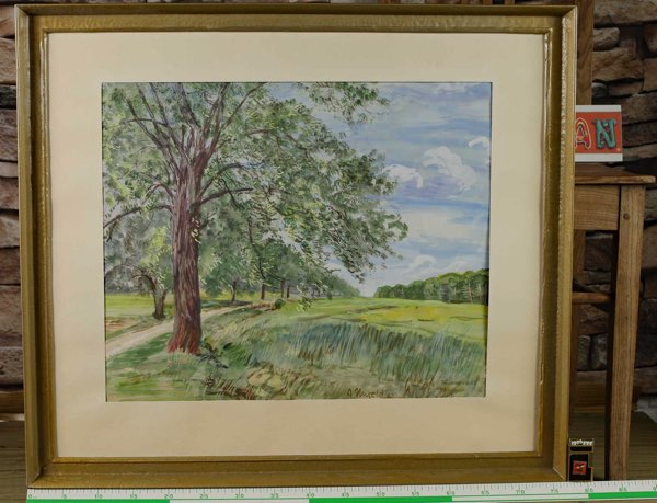 Albert Unseld Gouache antik 1942 Ulm