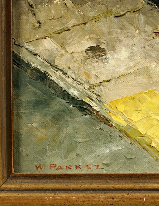 Alexander Bystriakov Ölgemälde West Park Street 1964 Newark NJ USA