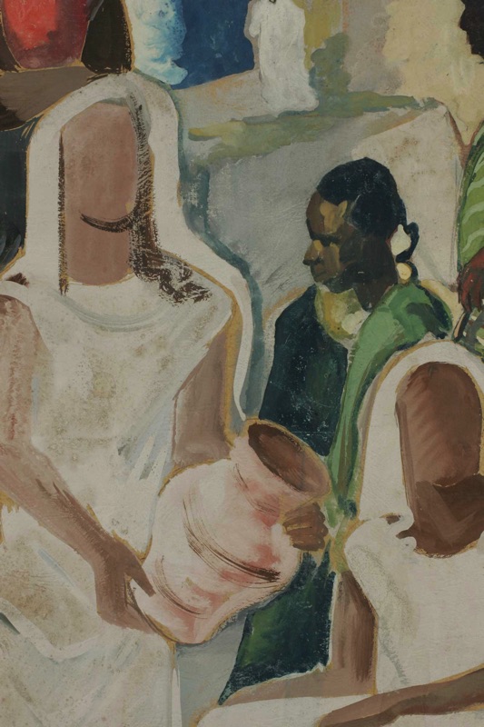 Alfons Letailleur Gouache antik Beduinen Markt