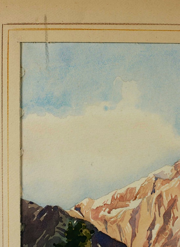 Alfred Koch Aquarell antik Sommer Wetterstein