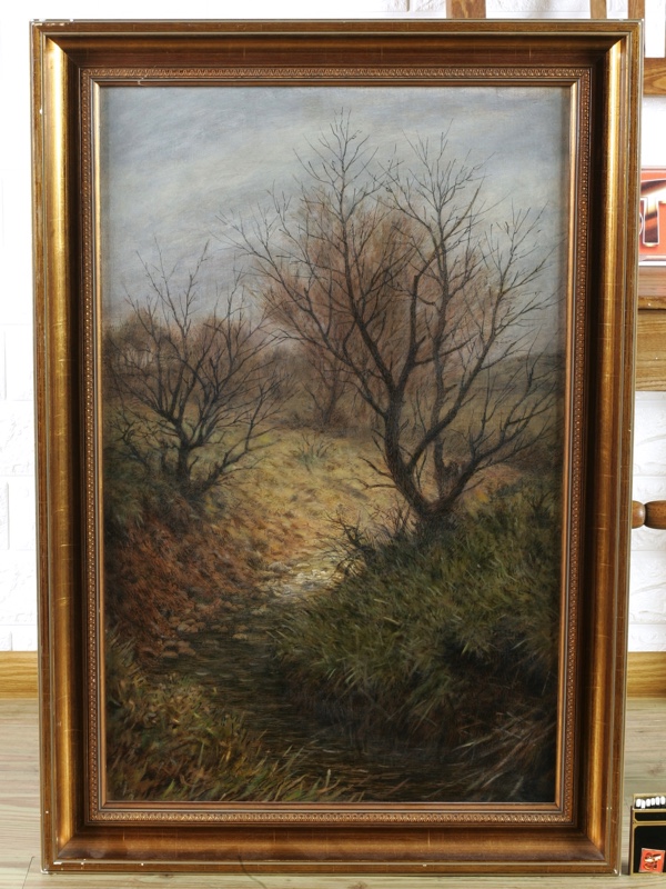 Ameseder Ölgemälde antik Landschaft Bach