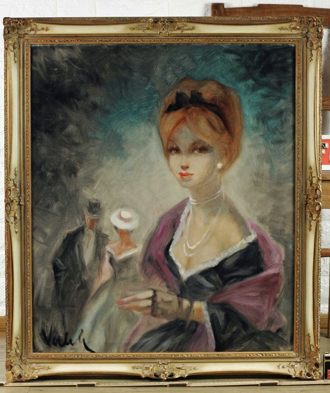 Andre Valet Ölgemälde Portrait Dame