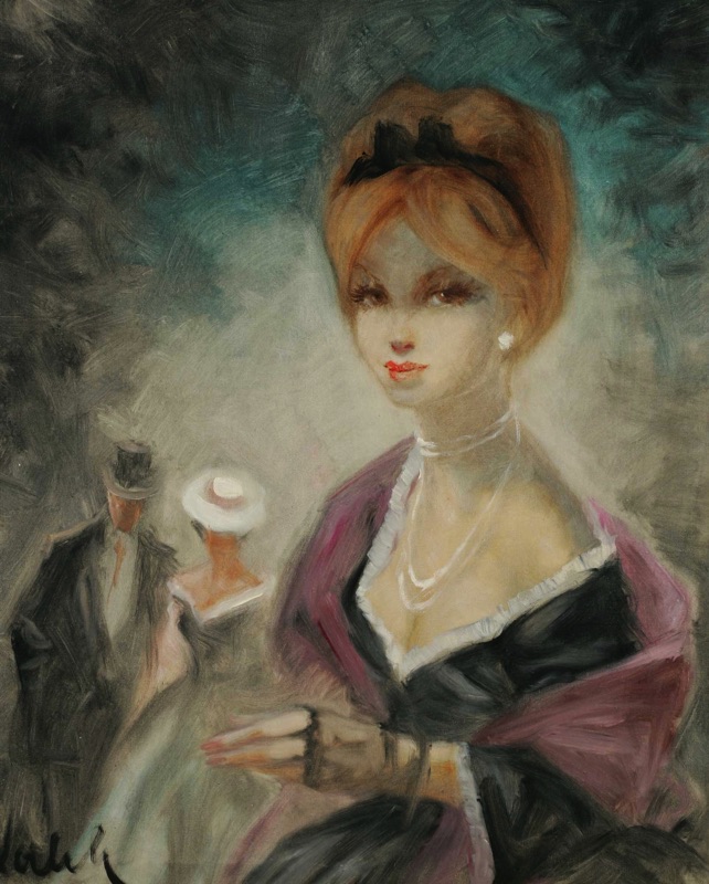 Andre Valet Ölgemälde Portrait Dame