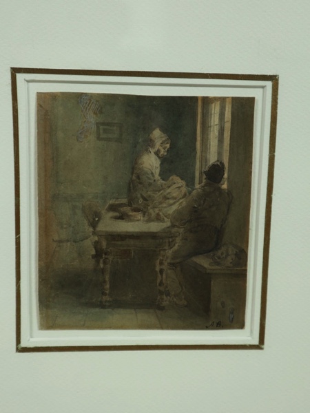 Anton Burger Aquarell antik Partie Adler Kronberg