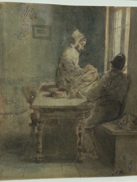 Anton Burger Aquarell antik Partie Adler Kronberg