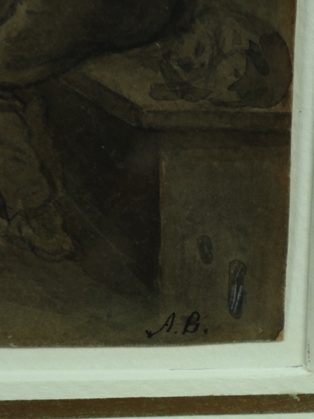 Anton Burger Aquarell antik Partie Adler Kronberg