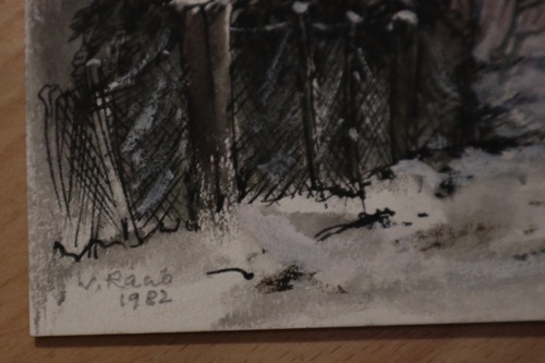 Aquarell Wilhelm Raab 1982 Waldacker