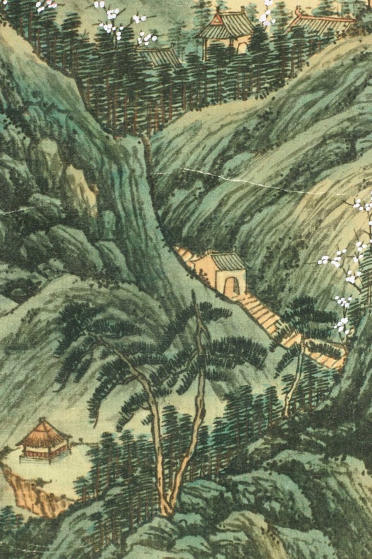 Asiatika Malerei China Berge Dorf