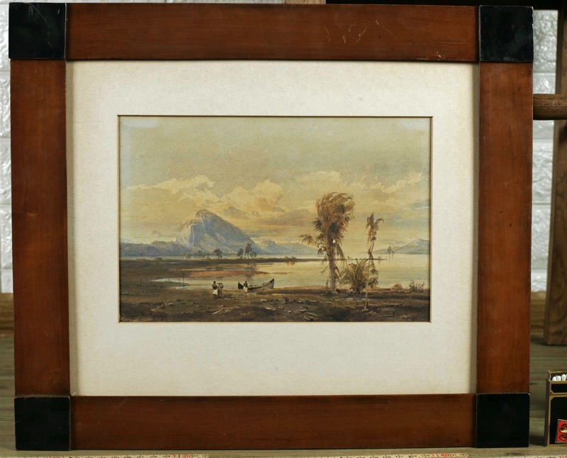 Baderiga Aquarell antik Afrika Asien Palmen