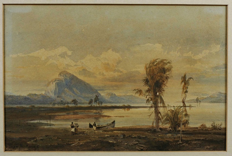 Baderiga Aquarell antik Afrika Asien Palmen