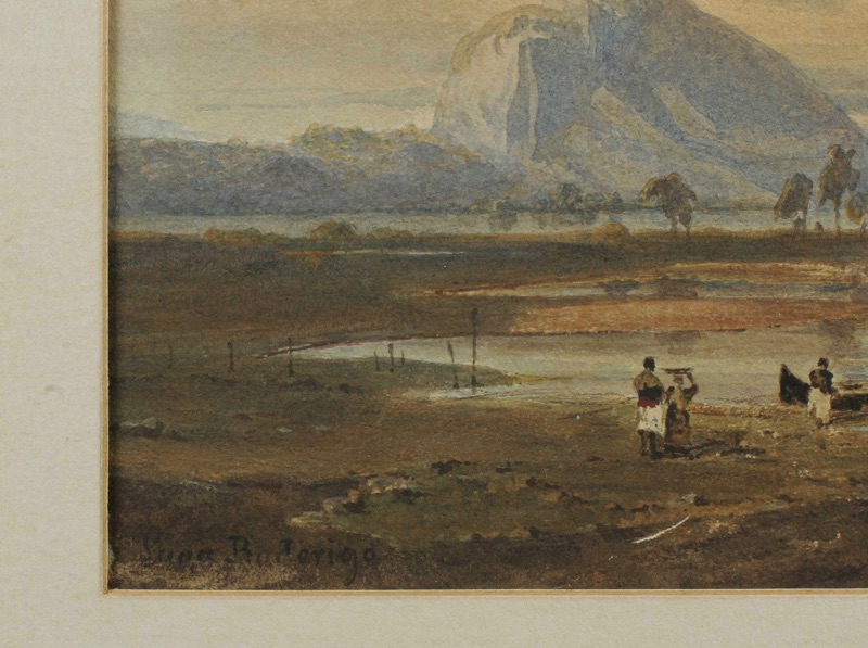 Baderiga Aquarell antik Afrika Asien Palmen