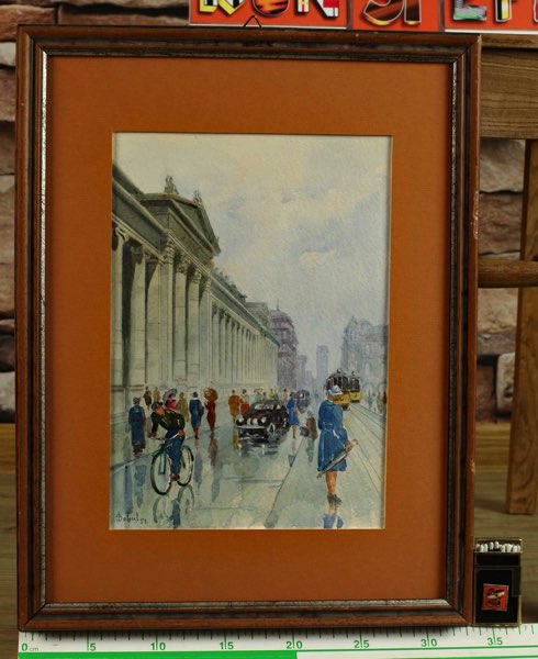 Bakul Aquarell 1951 Stadtansicht