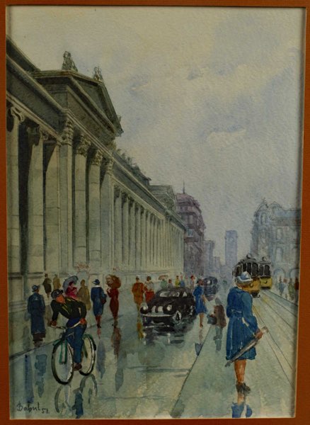 Bakul Aquarell 1951 Stadtansicht