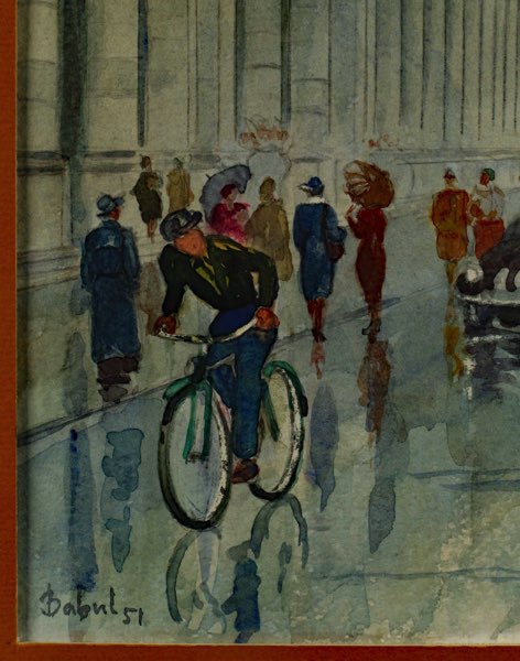Bakul Aquarell 1951 Stadtansicht