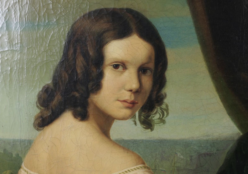 Barock Ölgemälde antik Musik Cembalo Portrait Concerto
