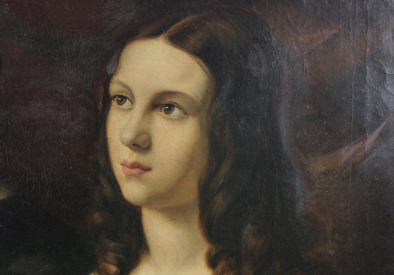 Barock Ölgemälde antik Musik Cembalo Portrait Concerto