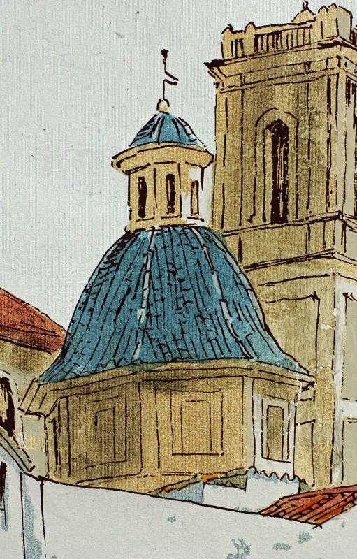 Bernard Dufour Gemälde Stadtansicht Frankreich