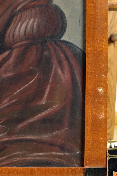 Biedermeier Pastell antik Portrait Edeldame Kreuz Rahmen