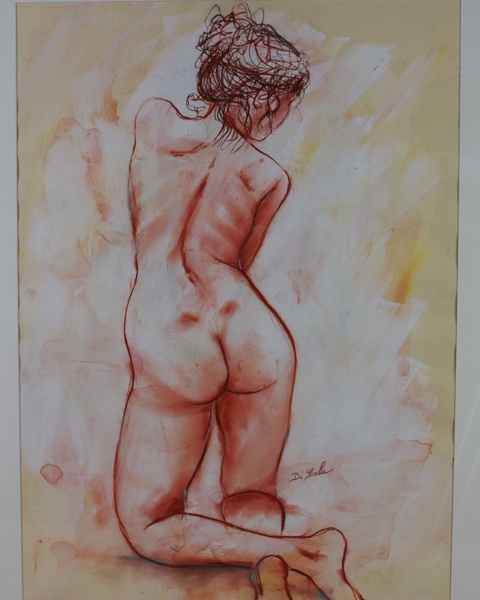 Brigitte Di Scala Pastell Gemälde Akt Frau