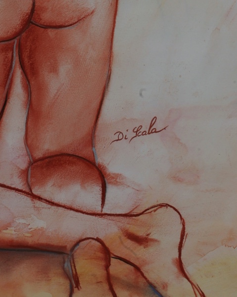 Brigitte Di Scala Pastell Gemälde Akt Frau