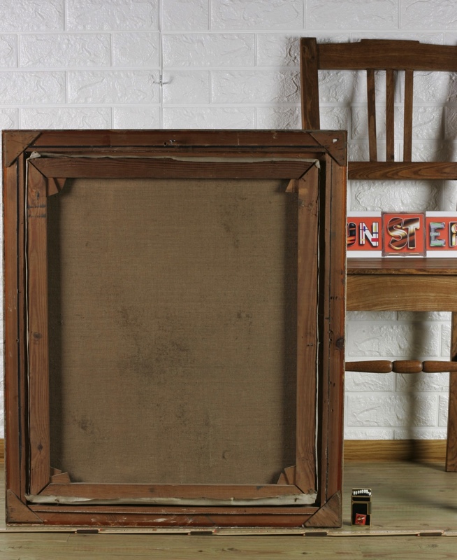 Bruno Breil Ölgemälde antik Interieur Vitrine