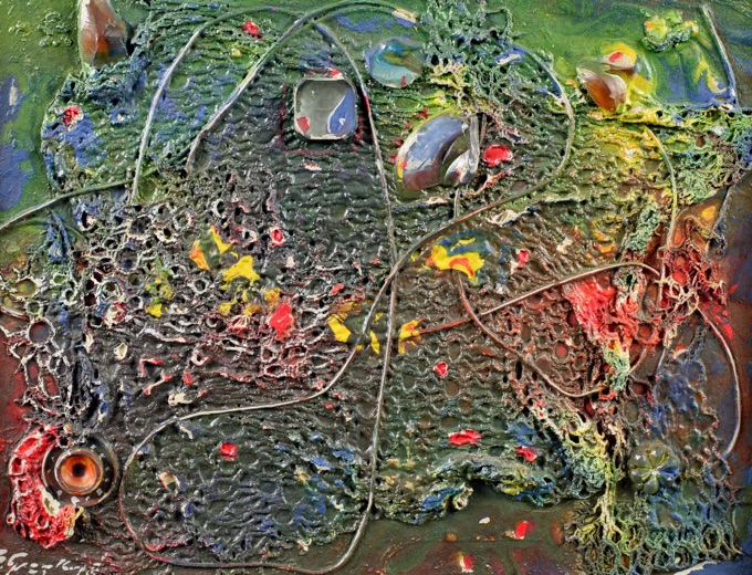 Bruno Grosskopf 1908 1984 Ölgemälde von 1972 Collage abstrakt