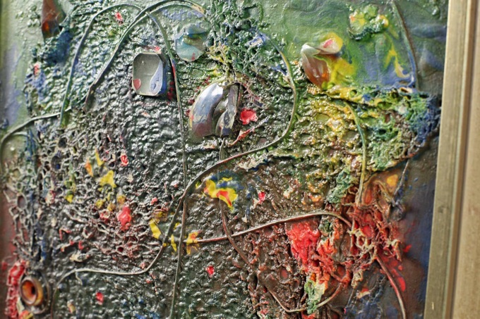 Bruno Grosskopf 1908 1984 Ölgemälde von 1972 Collage abstrakt