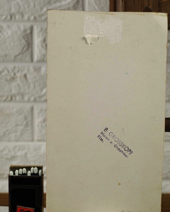 Bruno Grosskopf 1908 1984 Ölgemälde von 1975 abstrakt Miniatur Pflanzen Himmel