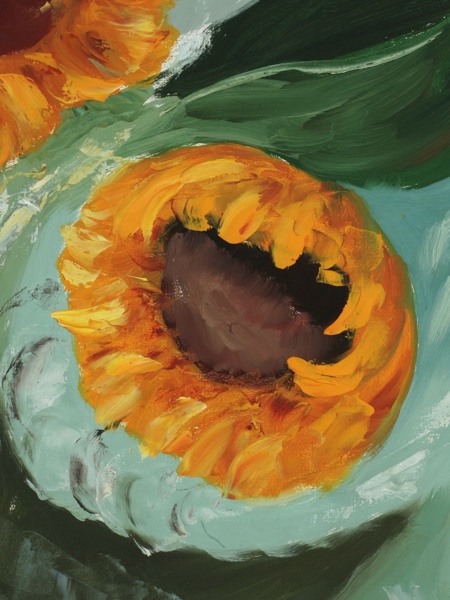 Busch Ölgemälde Sonnenblumen expressiv