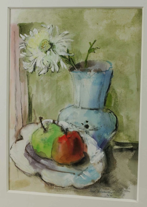 Carl Dörrbecker Aquarell 1970 Stillleben 3von5