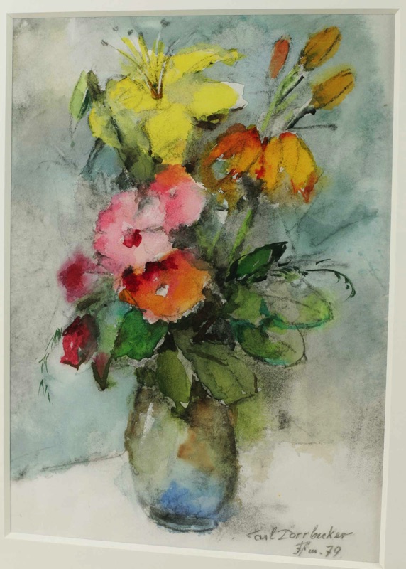 Carl Dörrbecker Aquarell 1979 Stillleben 2von5