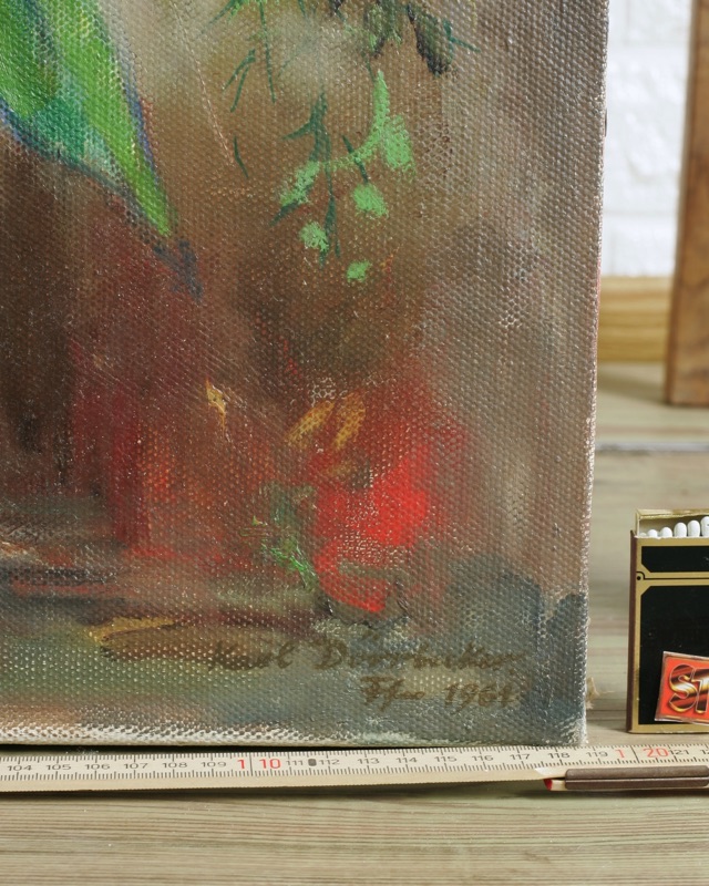 Carl Dörrbecker Ölgemälde Stillleben Blumen 1961