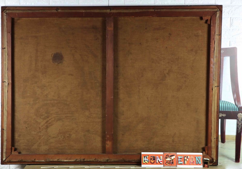 Carl Dörrbecker Ölgemälde antik gedeckter Tisch Stillleben 146cm