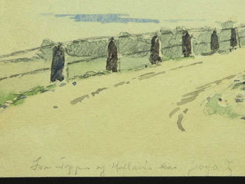 Carl Martin Soya Jensen Aquarell antik Hallands