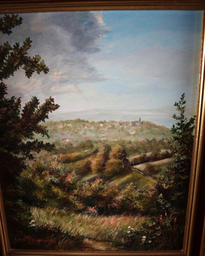 Caspary Ölgemälde 1964 Wald Dorf